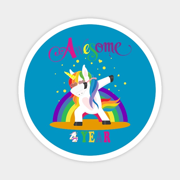 4th Birthday Unicorn Magnet by NI78